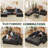 L-Shaped Modular Sectional Couch, Cloud U-Shaped Compression Sofa with Wide Armrest, Black-1859085093