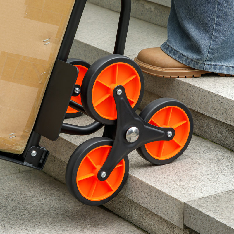 DURHAND Stair Climbing Hand Truck Heavy Duty Foldable Trolley 120kg Green, Orange