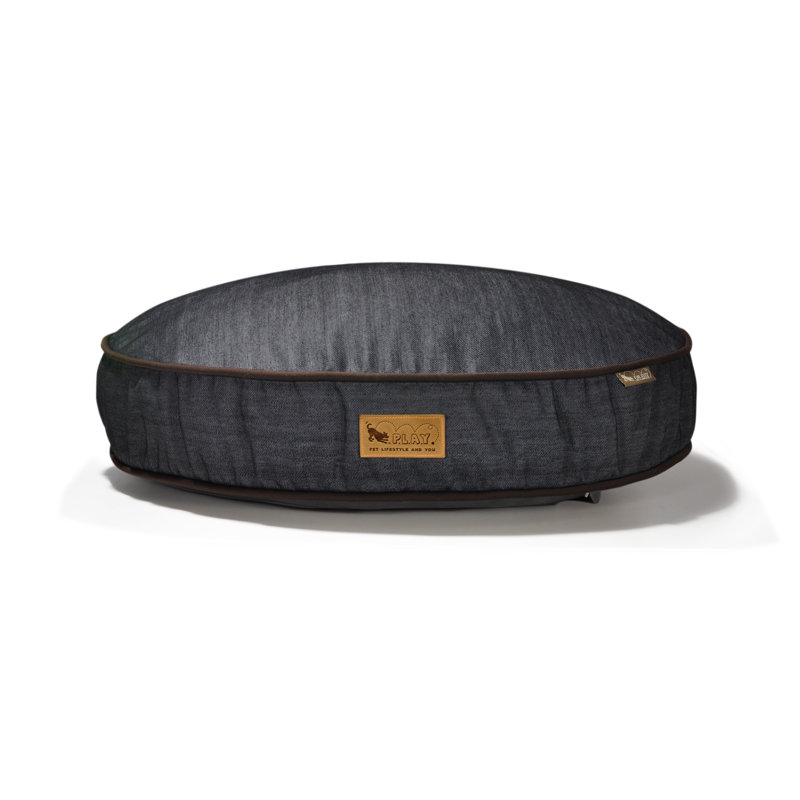 Lit pour chien Urban Denim, Moyen (l 36 po x P 36 po x H 4,5 po), Bleu médiéval / chocolat noir