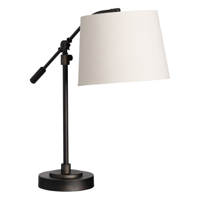 29" Metal Table Lamp With Oat Shade