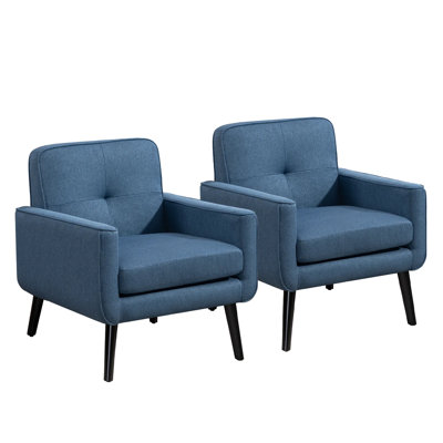 Modern Upholstered Accent Chair With Wooden Frame, For Apartment, Living Room, Bedroom, Waiting Room, Small Space, Corner
