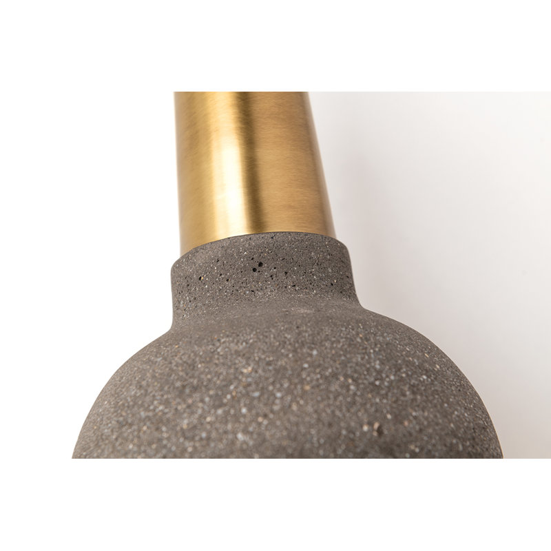 Aged Brass and Concrete Indoor/Outdoor Pendant Light