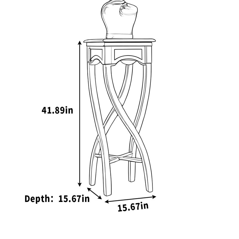 Étagère florale avec une décoration carrée simple, H 41,89 po x l 15,67 po x P 15,67 po
