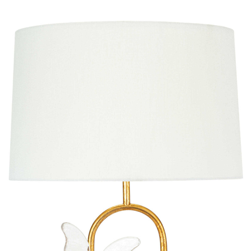 Antique Gold Leaf Adjustable Table Lamp with Linen Shade