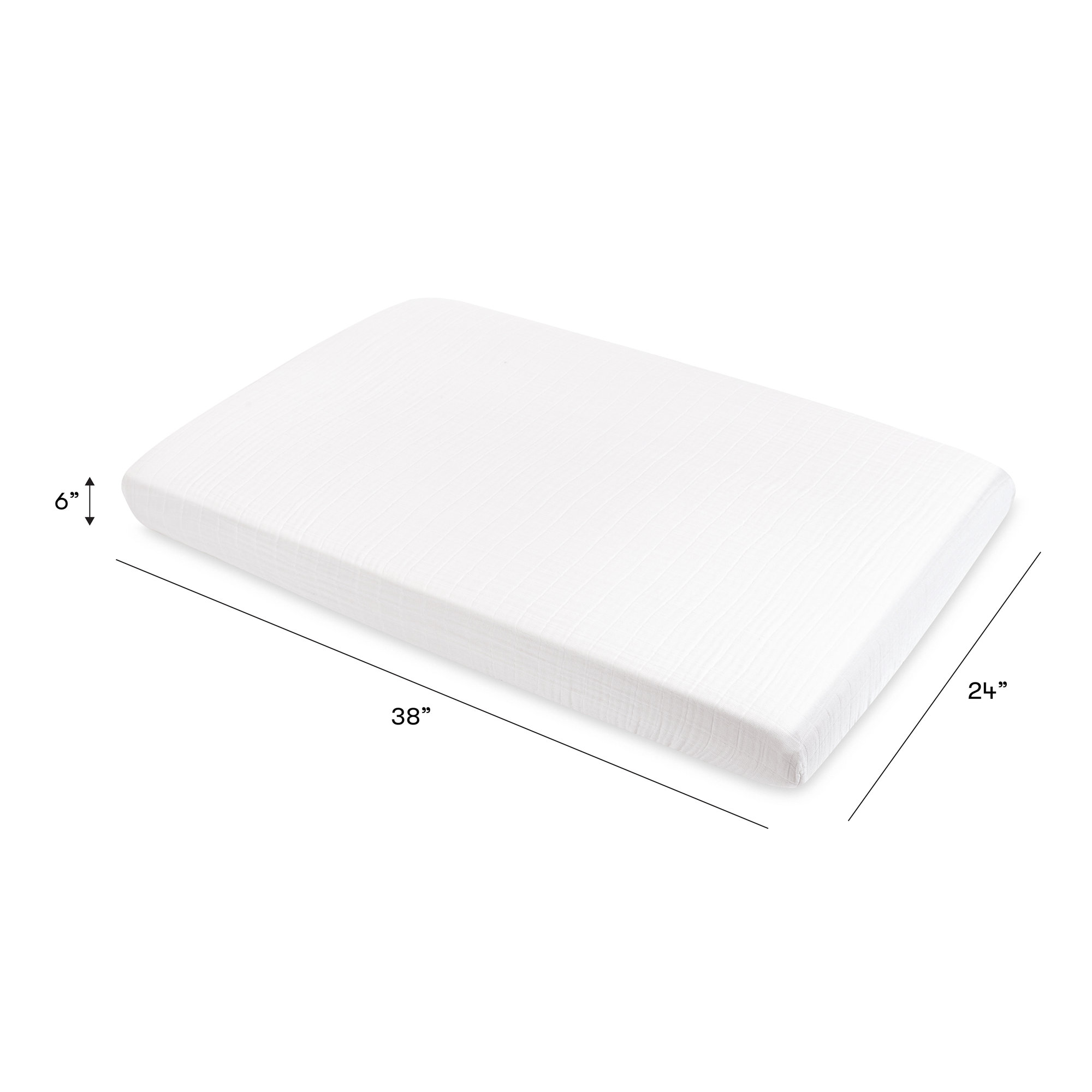 Plain White Muslin Mini Fitted Sheet