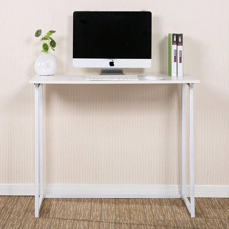 Baptistine Foldable and Modular Steel Desk, White