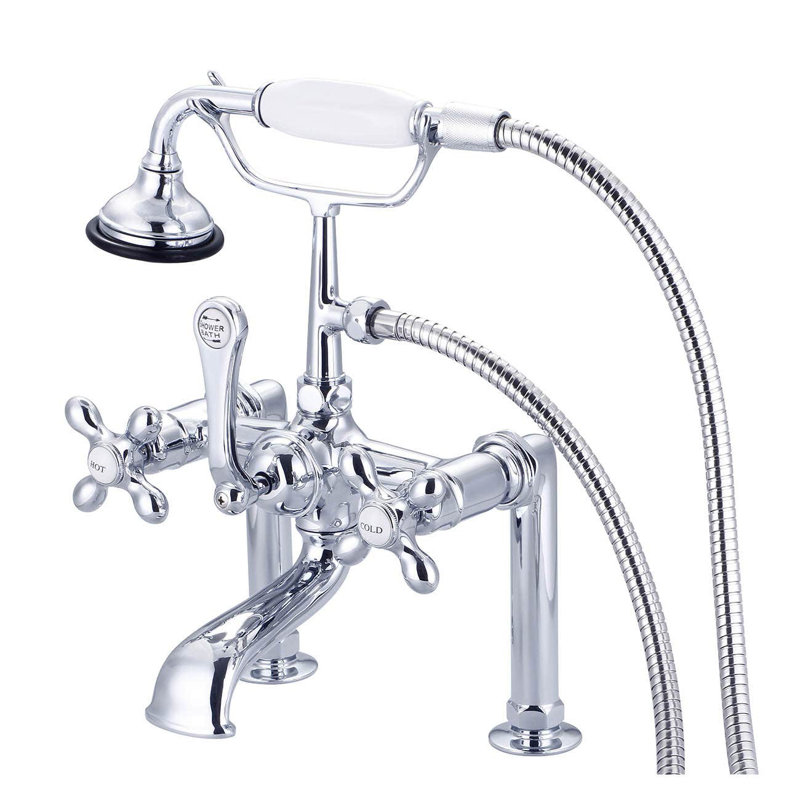 Mason Hill 3 Handle Deck Clawfoot Tub Faucet with Diverter, Chrome