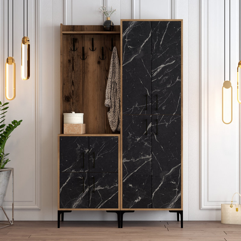Arvydas Hall Tree 120cm Wide with Shoe Storage