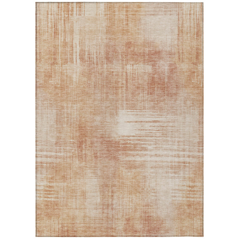 Machine Washable Indoor/Outdoor Chantille ACN2718 Abstract Rug, 9' x 12', Copper