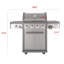 Barbecue au gaz à 4 brûleurs 50 000 BTU Coleman Revolution, brûleur latéral, 680 pieds carrés Po Surface de cuisson totale