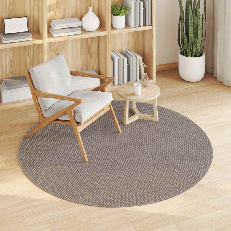 Modern Indoor Rug, Taupe, Round 160 cm