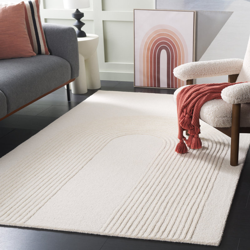 Tapis en laine touffeté à la main Ebony, Rectangle de 5 pi x 8 pi