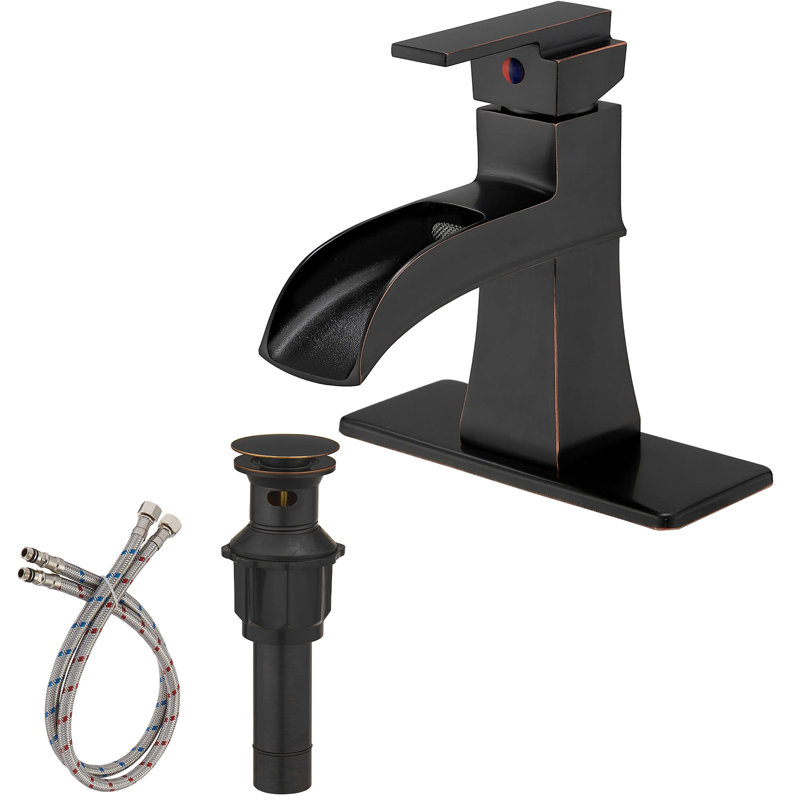Single Hole Single-Handle Low-Arc Bathroom Faucet In Oil Rubbed Bronze With Drain Assembly, Oil Rubbed Bronze