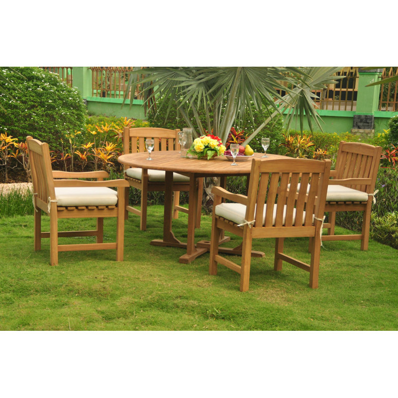 Pasadena Outdoor 5 - Piece Teak Dining Set, 4