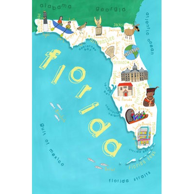 " Illustrated State Maps Florida " by Carla Daly