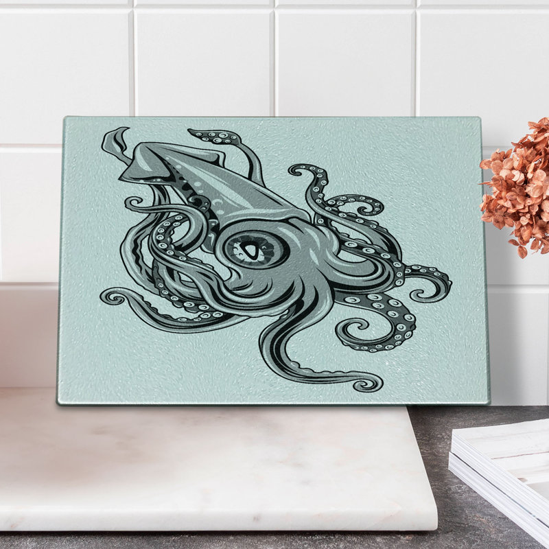 Planche à découper en verre trempé Ambesonne Kraken
