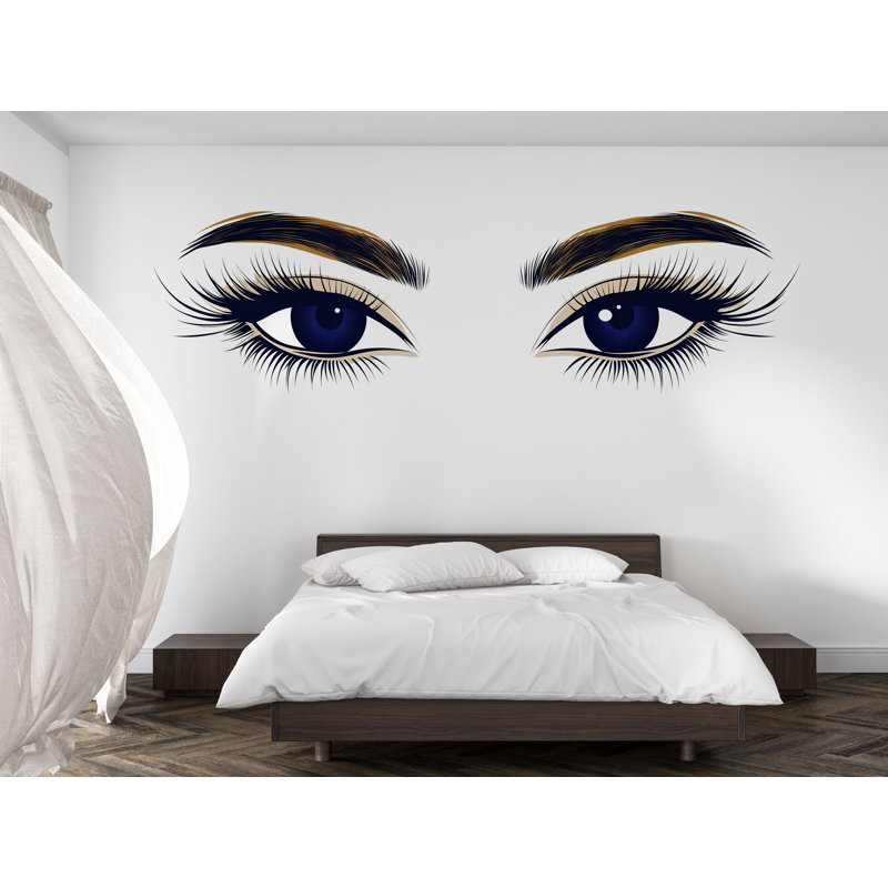 Adhésif décoratif Lash Studio, art mural beauté yeux, décoration de salon de cils, esthétique de chambre 563MV, 9 x 16 pouces