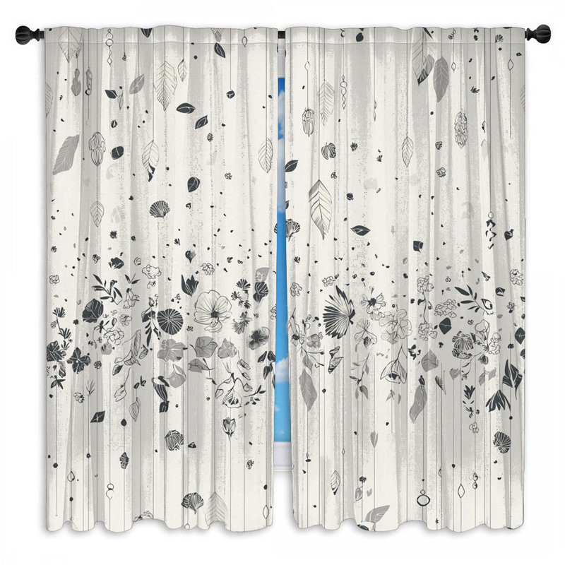Rideaux de fenêtre à motif floral obscurcissant et obscurcissant - 2 panneaux, 56in x 76in - 2 panels