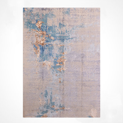 Original Hand Knotted Traditional Pattern Gray Wool Rug