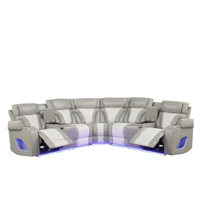 Ibiza Power/Power Gray Reclining Sectional