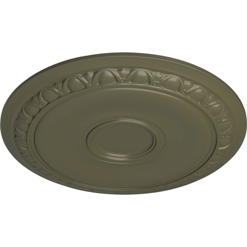 Médaillon de plafond Endurathane Crendon, DE 24 1/8 po x P 4 3/8 po x P 2 1/4 po (convient aux auvents jusqu'à 4 3/8 po), fini argent chaud peint à la main