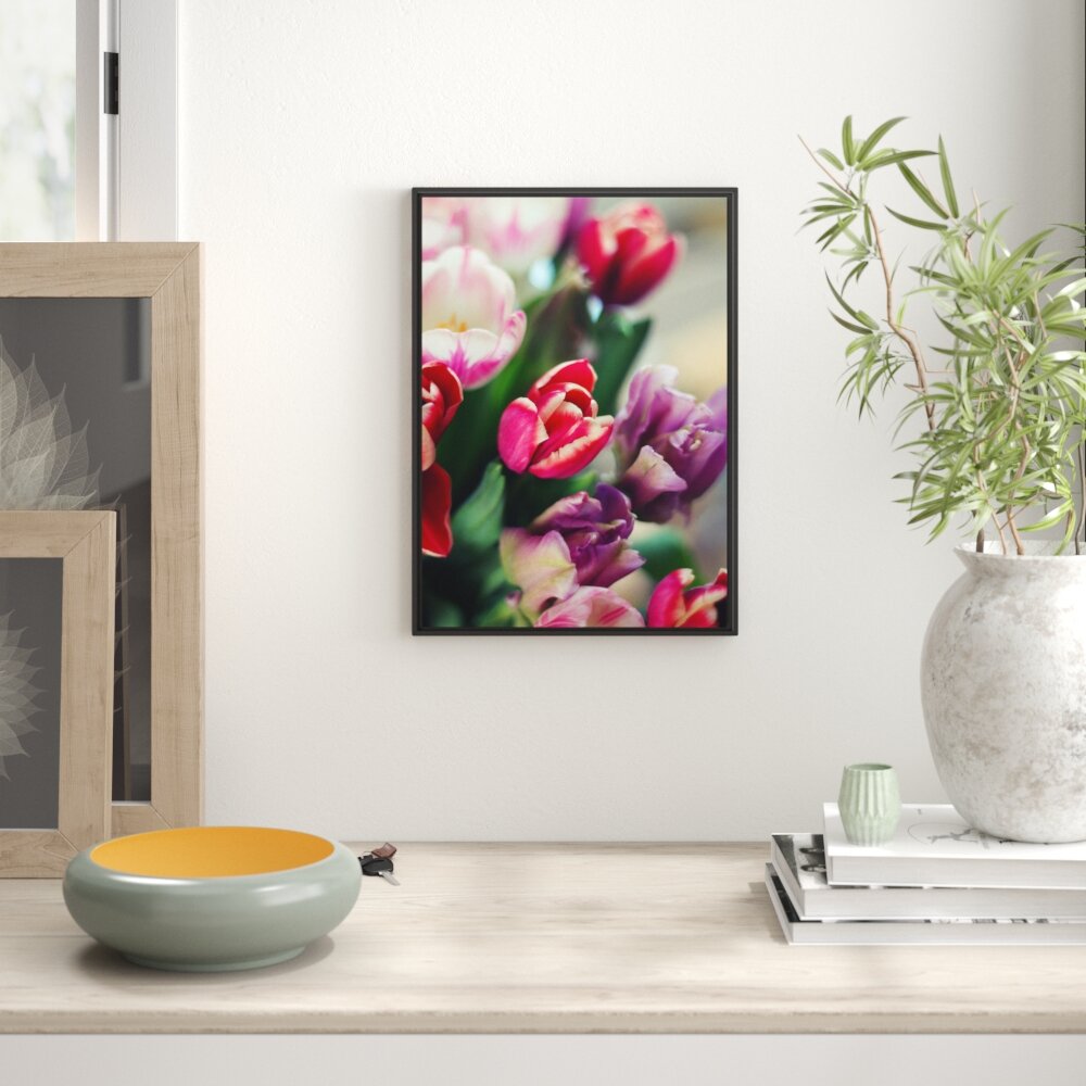 Gerahmtes Wandbild Wunderbarer Tulpenstrauß