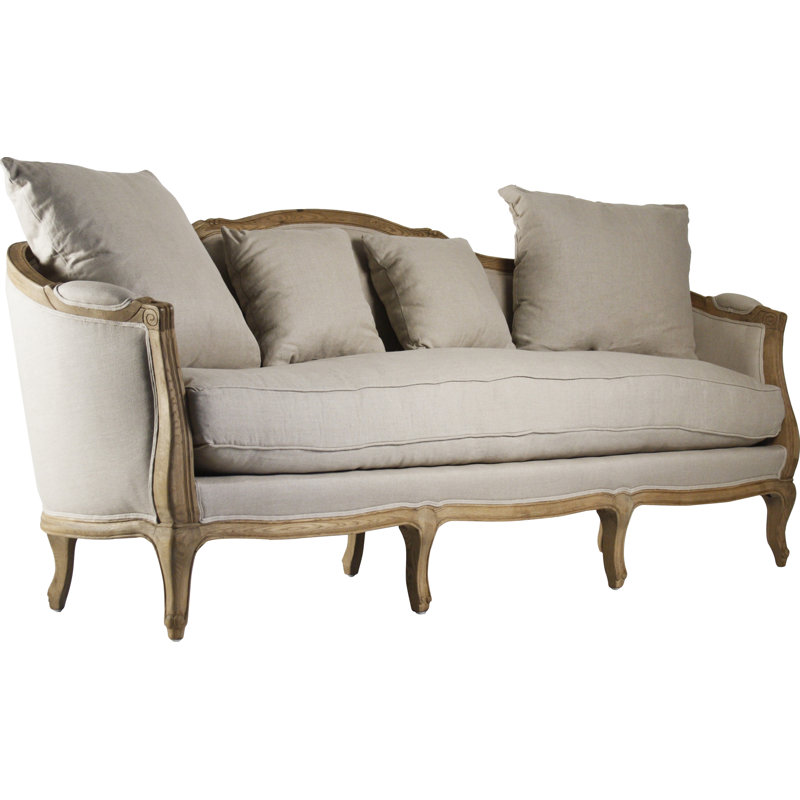 Gracia Upholstered 85'' Sofa, Natural Linen