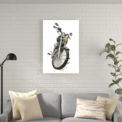 «Motorcycles In Ink I» par Annie Warren, reproduction sur toile tendue
