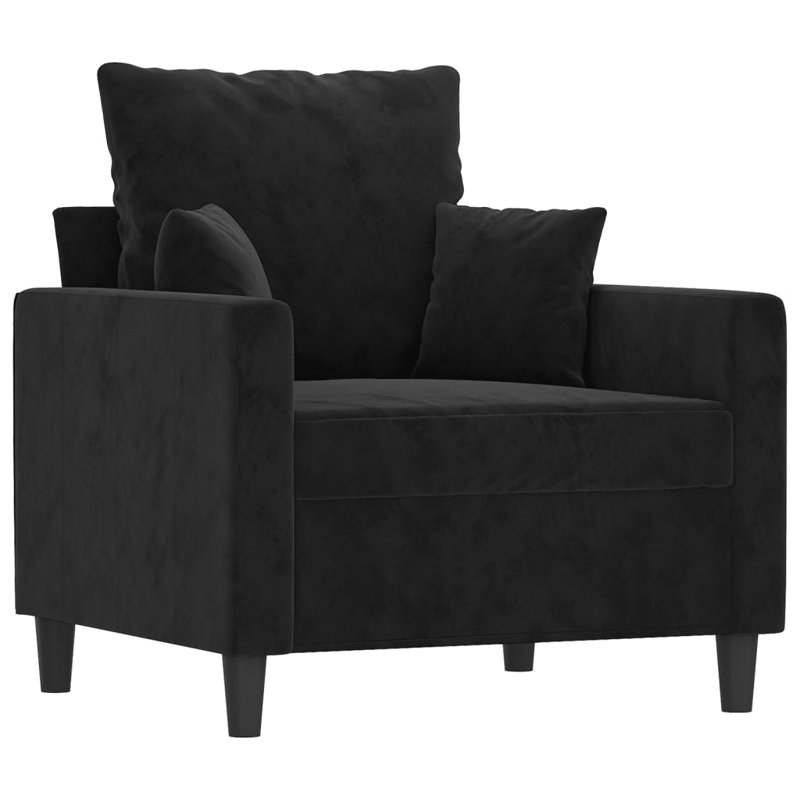 Ensemble de salon 2 pièces Dayamar, 100 % polyester noir