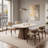 62.9" Oval Dining Table Solid Wood Walnut Veneer Base Scratch Resistant Sintered Stone Top Modern Stylish Design-- Arrtle Furniture