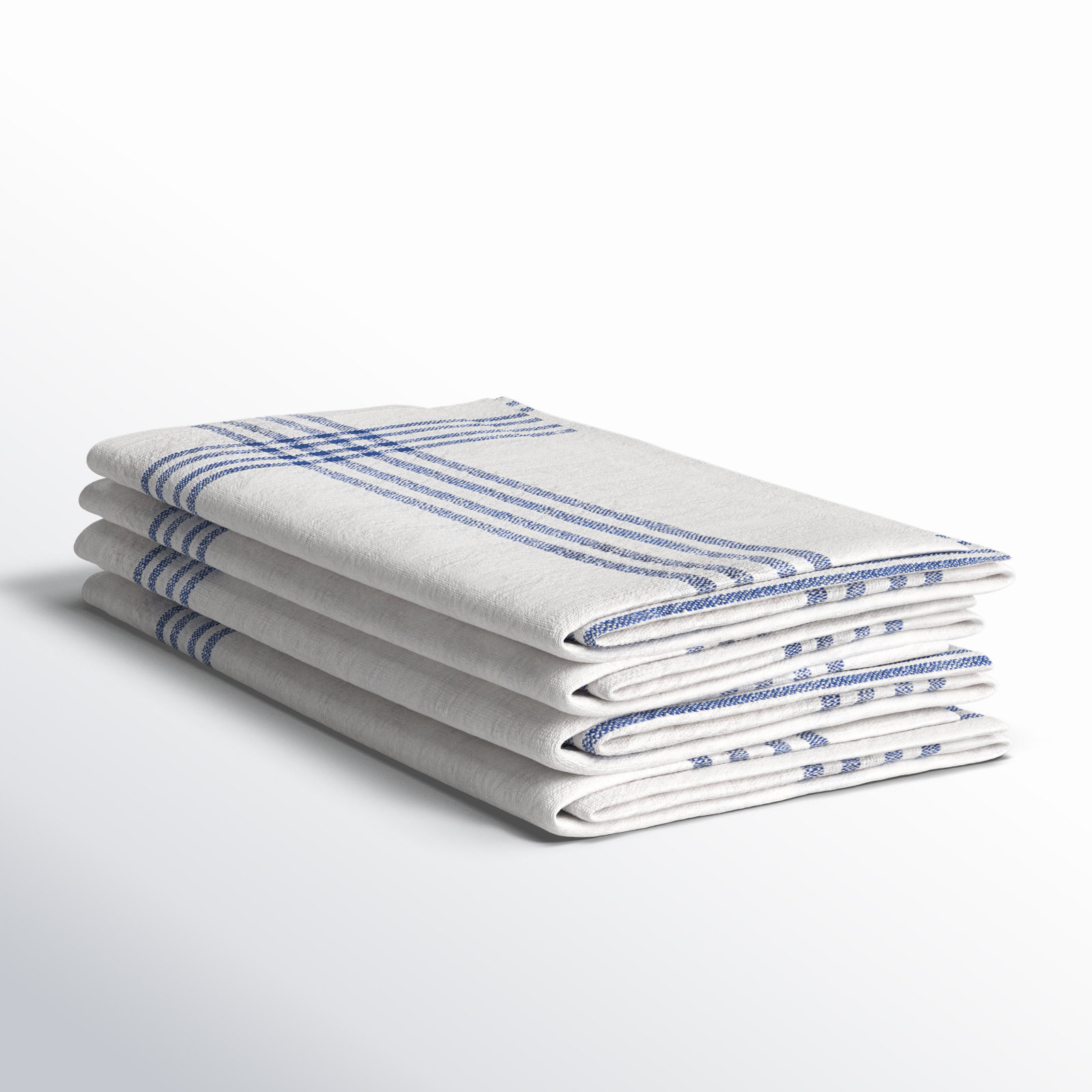 Panna Cotton Striped Square Napkin, Blue