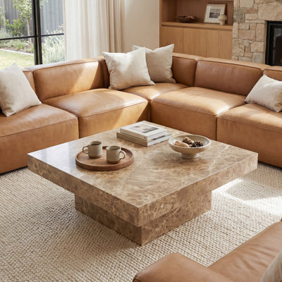 Modern Coffee Table With Stylish Texture Design