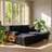 Sarkozy 79.53" W x 61.42" D x 33.46" H Solid Wood Corduroy Modular Sleeper Sectional Sofa