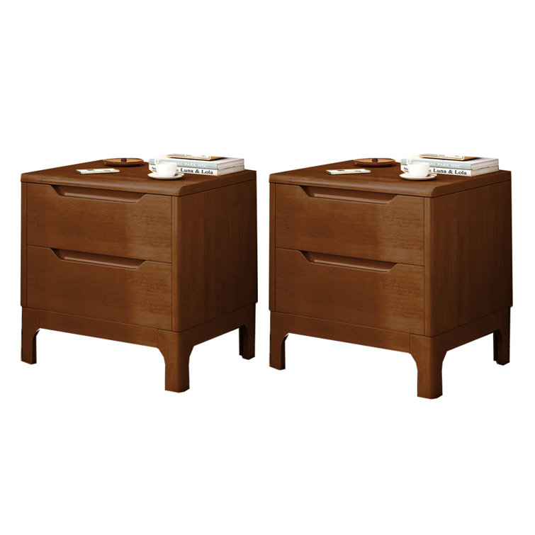 Angadveer 2pcs 2- Drawer Solid Wood Nightstand (1 pair)