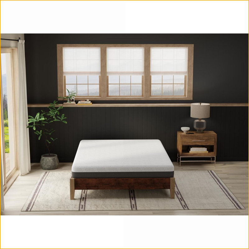 Mattresses, Queen Firm 8" with Phase Change Cooling Fabric &amp; I-Gel Memory Foam | CertiPUR-US | Foam | Ivory + Light Gray