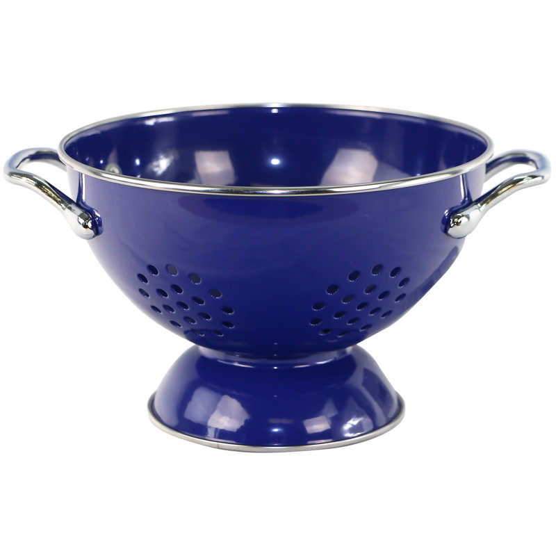 Prep & Savour Adame Steel Colander, 1.5 QT, Indigo