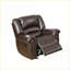 Fauteuils inclinables, inclinables et modernes à mouvement manuel avec garniture cloutée | Cuir retravaillé brun foncé-2068085299