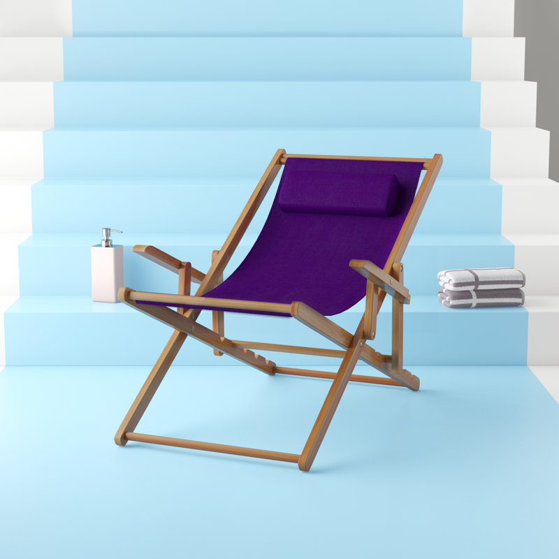 Chaise de plage inclinable Festus, Mauve