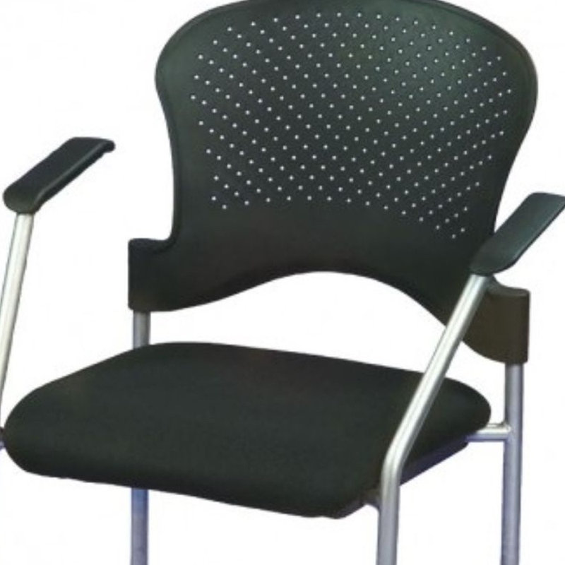 Chaise de bureau en plastique Diyala, Argent argent, Vert, Non