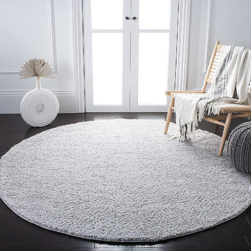 Aidoo Shag 500 Performance Solid Color Rug, Round 6'7"