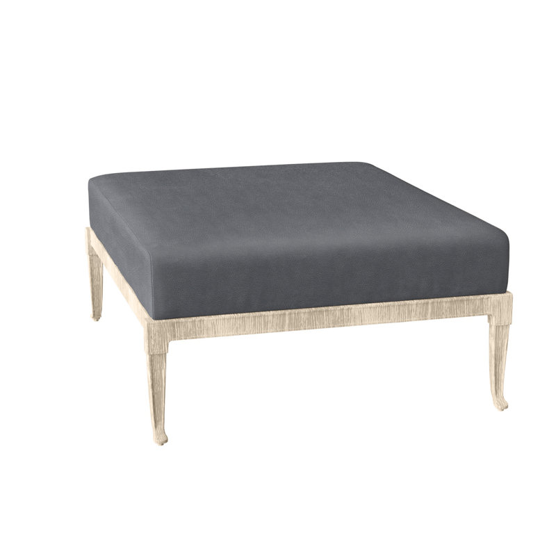 Wiltshire Outdoor Ottoman, Weathered White, Pique Gravel Sunbrella®