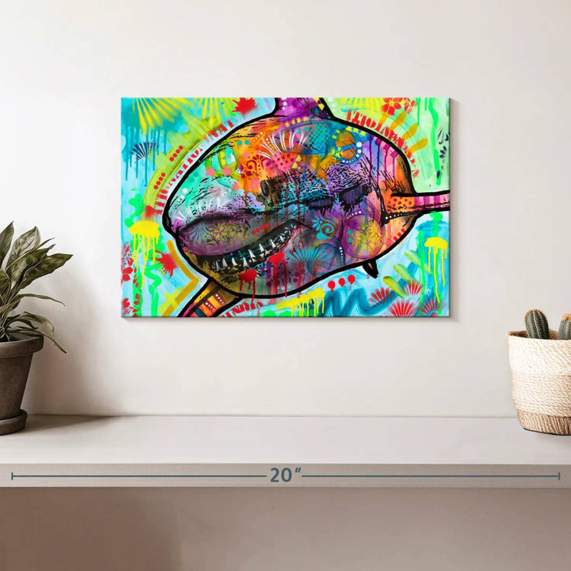 Colorful Shark, 8" H x 12" W