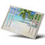 Tropical Palms Window View - Wrapped Canvas Print
