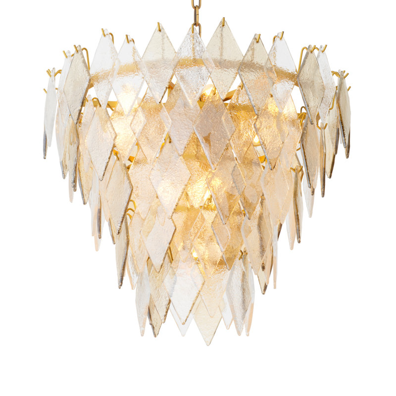 Chandelier Rhombus Antique Brass Finish