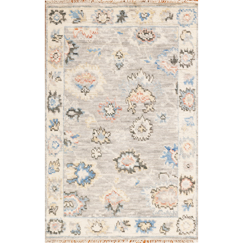 Cascade Hand Knotted Wool Area Rug, Rectangle 4' x 6'