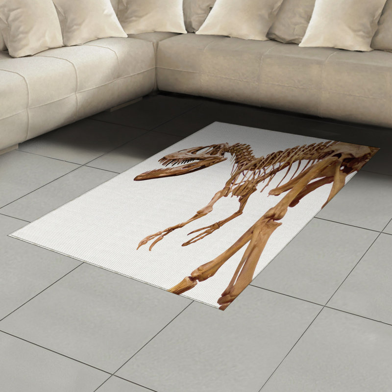 Dinosaur High Density Long Fiber Poly Threads Decorative Area Rug Carpet, Rectangle 4' x 5'8"