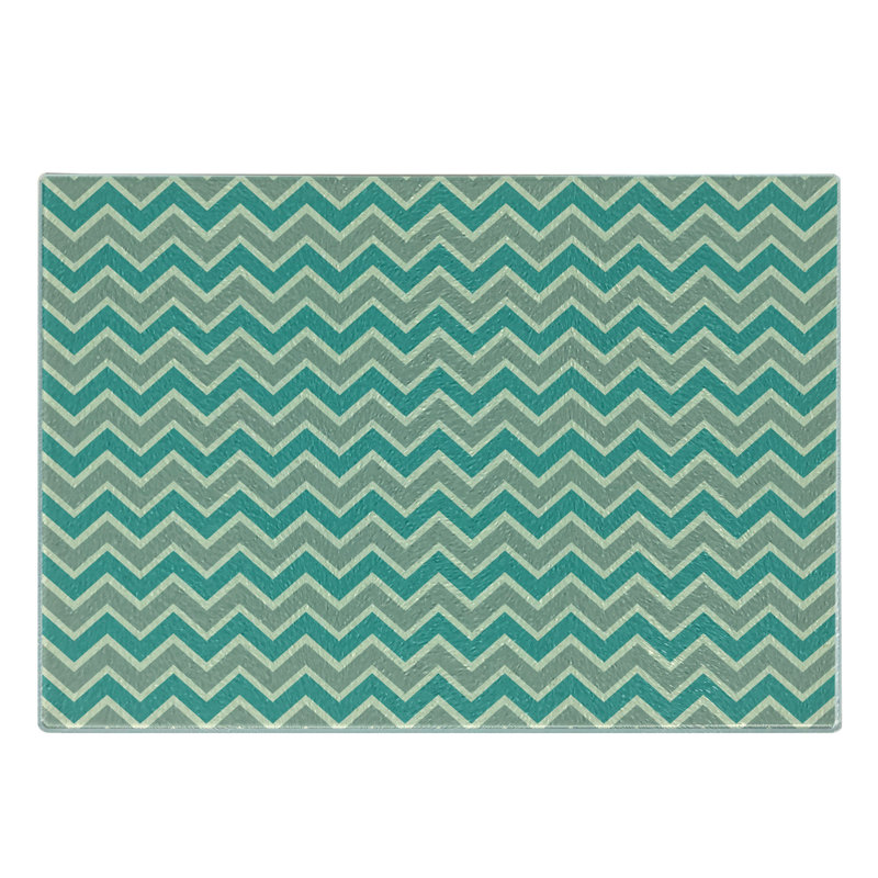 Planche à découper en verre trempé à chevrons Ambesonne
