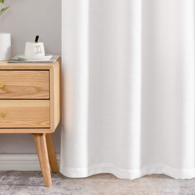Rideaux en lin blanc texturé 63 pouces de longueur 2 panneaux pour le salon avec œillets et rideaux filtrant la lumière pour la chambre à coucher