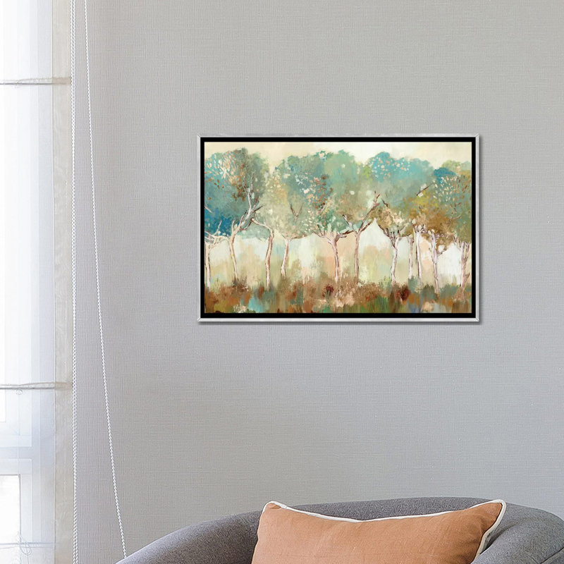 "Golden Sunlight" par Allison Pearce, reproduction d’art, Toile encadrée argentée, Pas de tapis, H 18 po x l 26 po x P 1,5 po