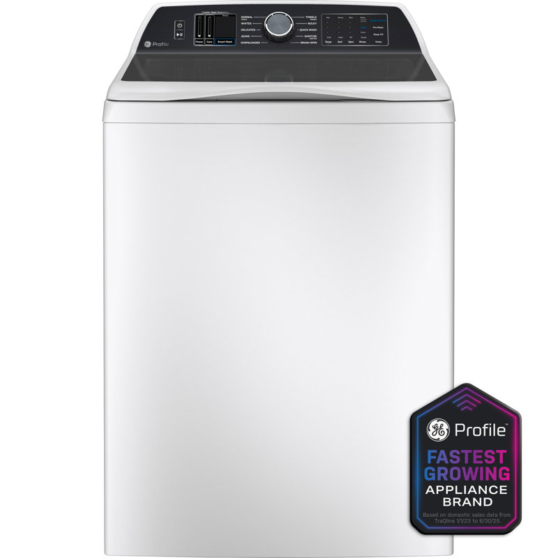 GE Profile™ ENERGY STAR® 5.3 cu. ft. Capacity Washer with Smarter Wash Technology and FlexDispense™, White, 5.3